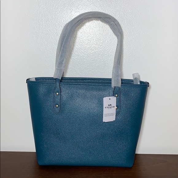 Coach Mini City Zip Tote, Dark Teal, F22967 - Picture 8 of 16